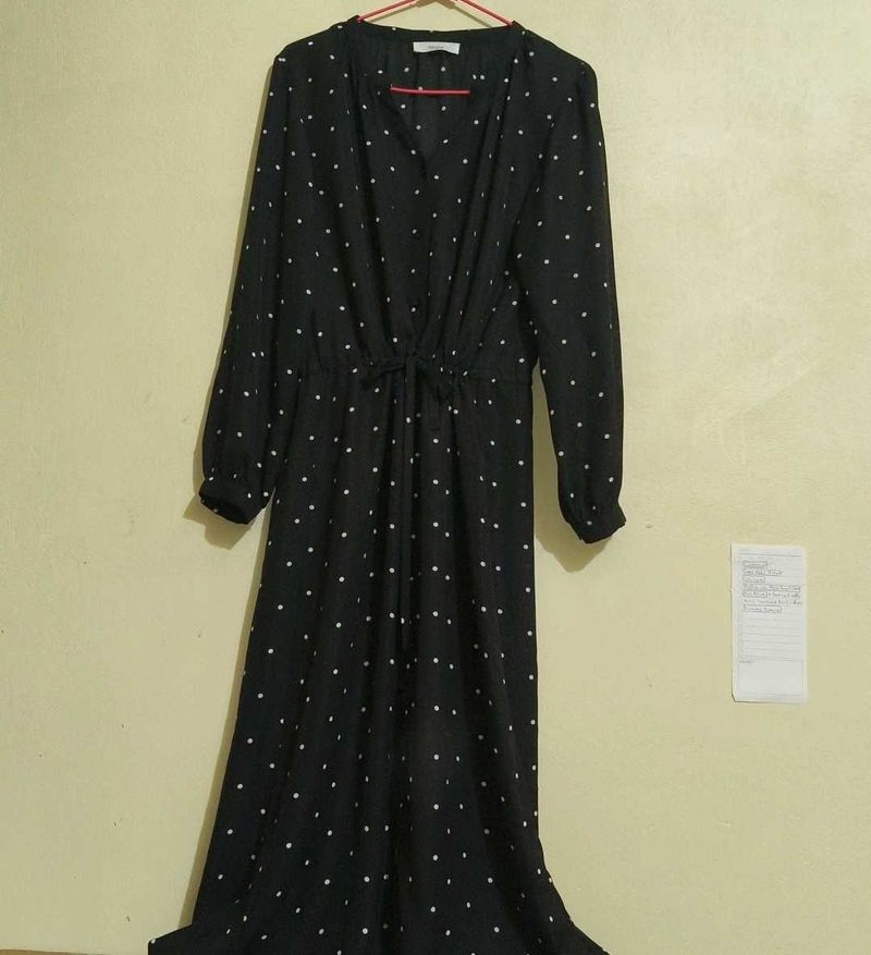 Black Polka Dot Maxi Dress
