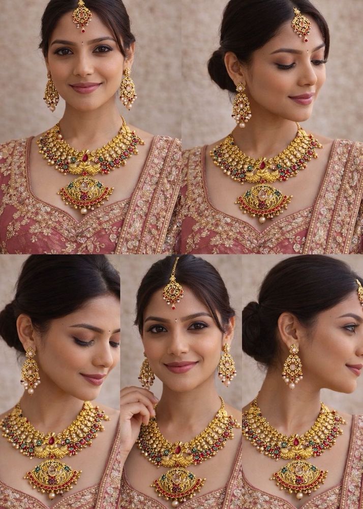 Stunning Indian Traditional Gold Necklace Set