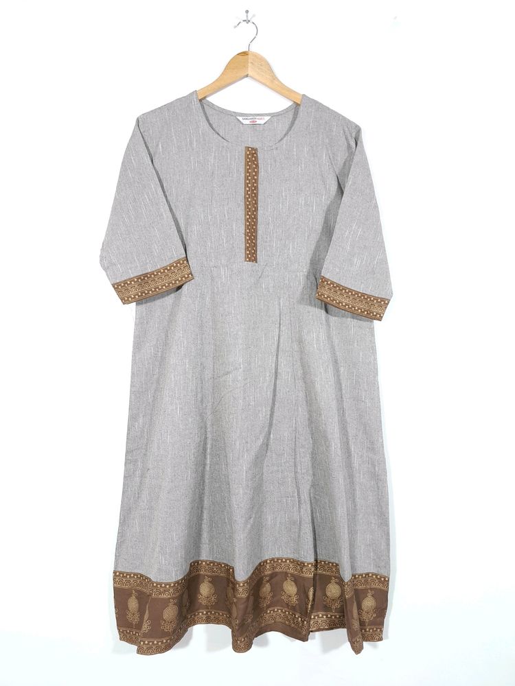 Sanganeri Grey  Kurtas(Women's)