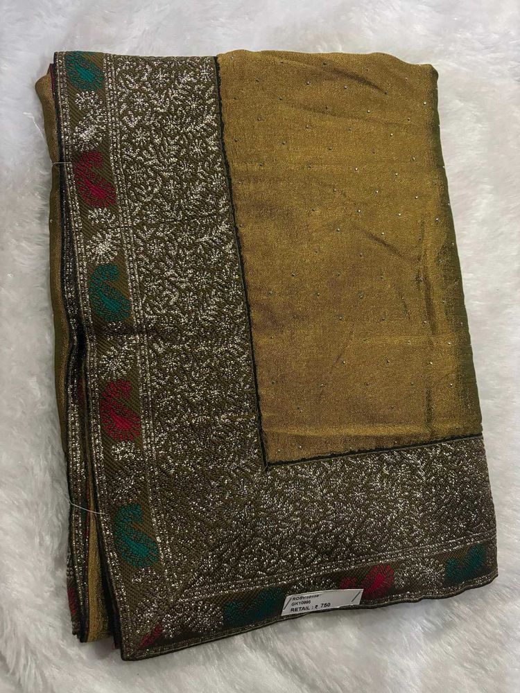 Elegant Olive Green Saree