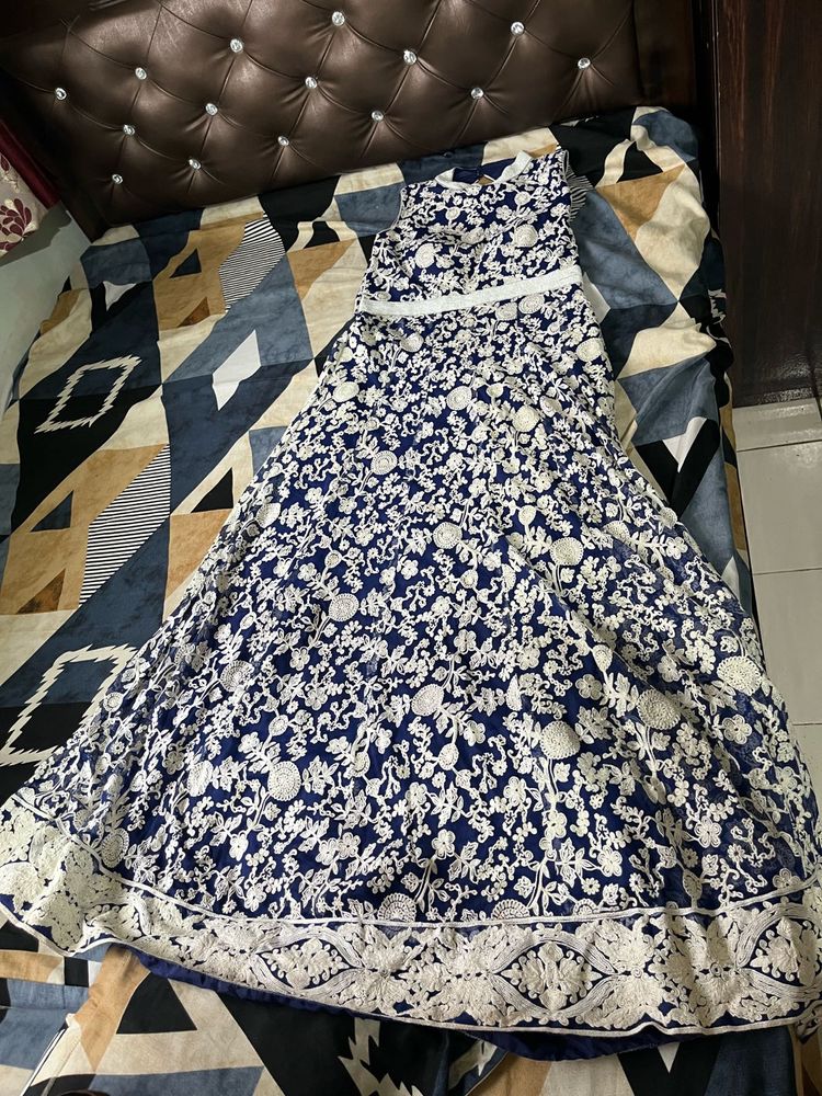 Elegant Navy Embroidered Lehenga Skirt
