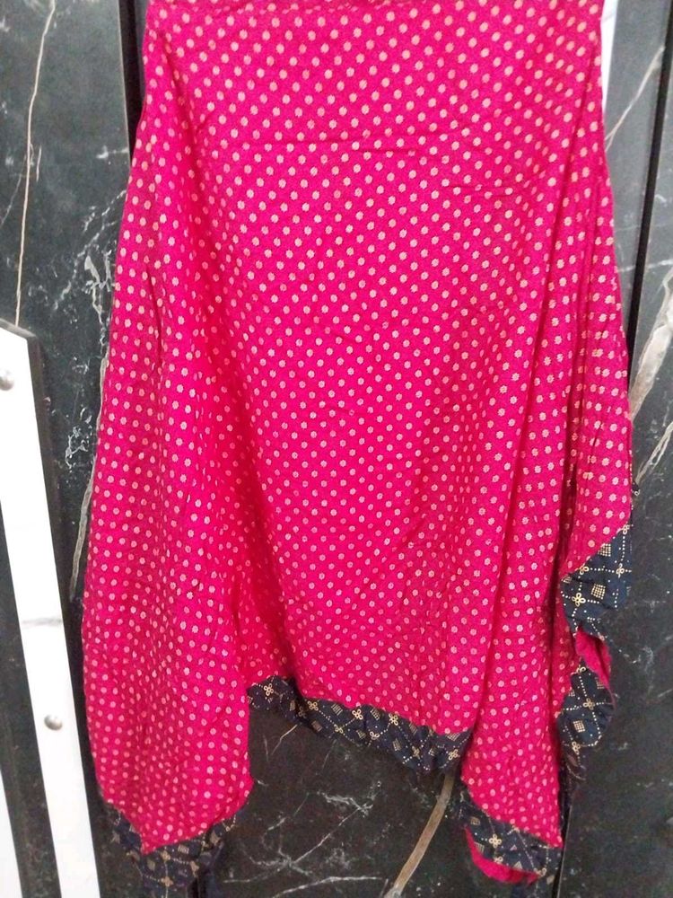 Elegant Pink Kurta with Polka Dot Print