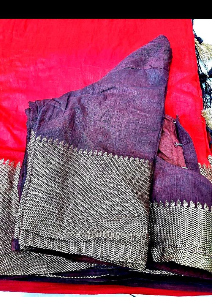 Red silk sarees with tailour stiched blouse