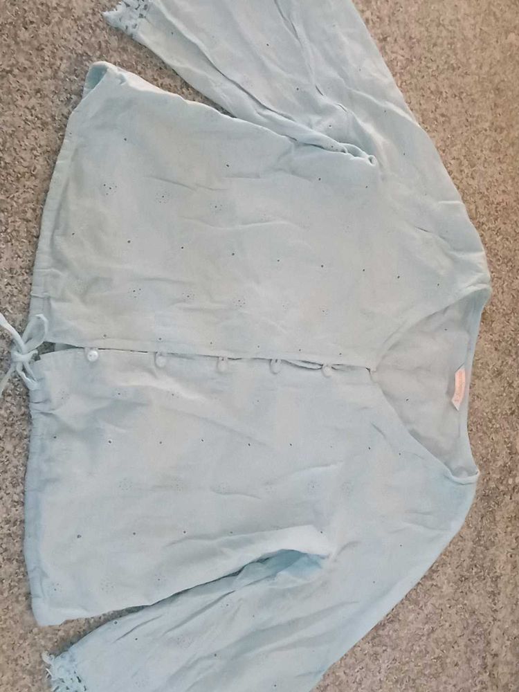 Light Blue Bell Sleeve top