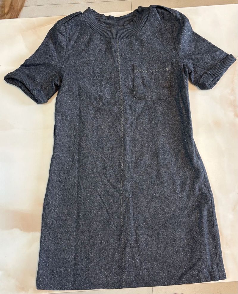 Chic Grey Short Sleeve Dress
