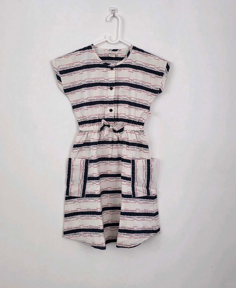 Striped Button-Up Dress for Girl kids