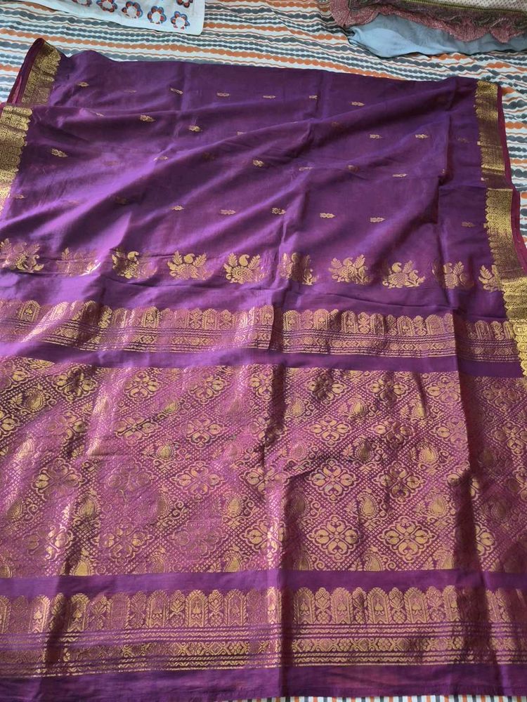 Elegant Purple Silk Saree