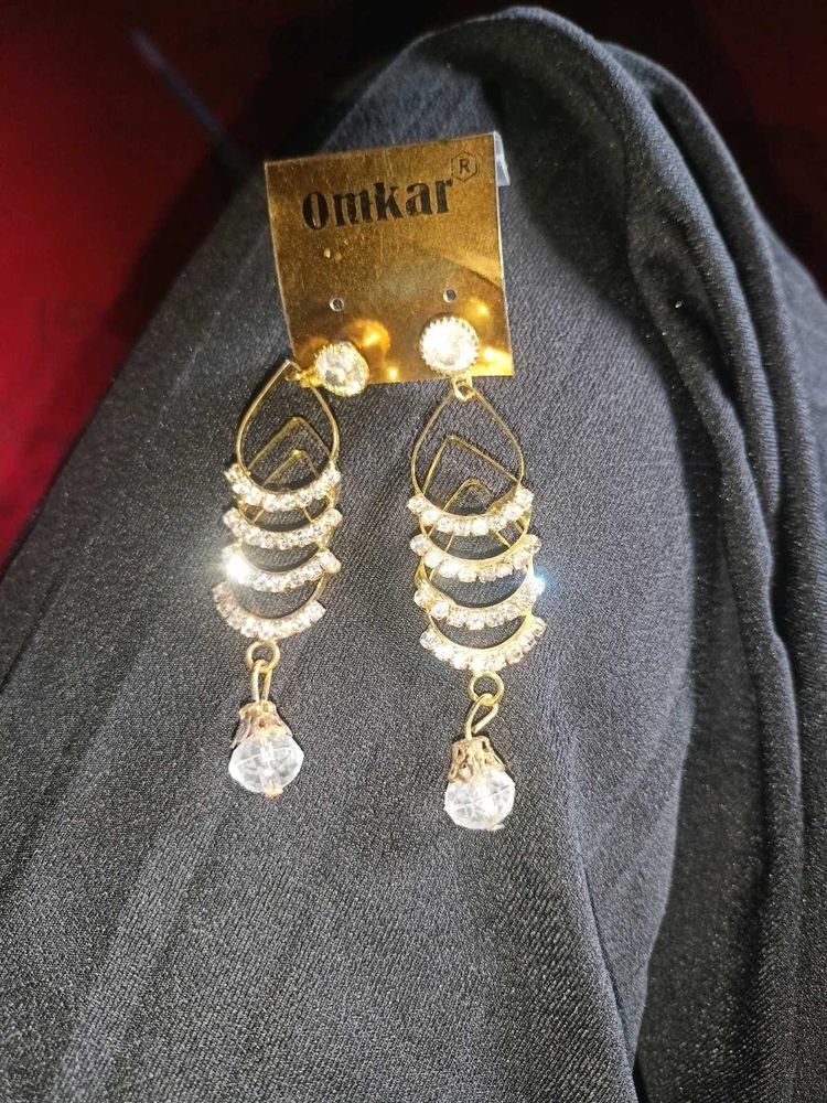 Omkar Stone Dangle Earrings
