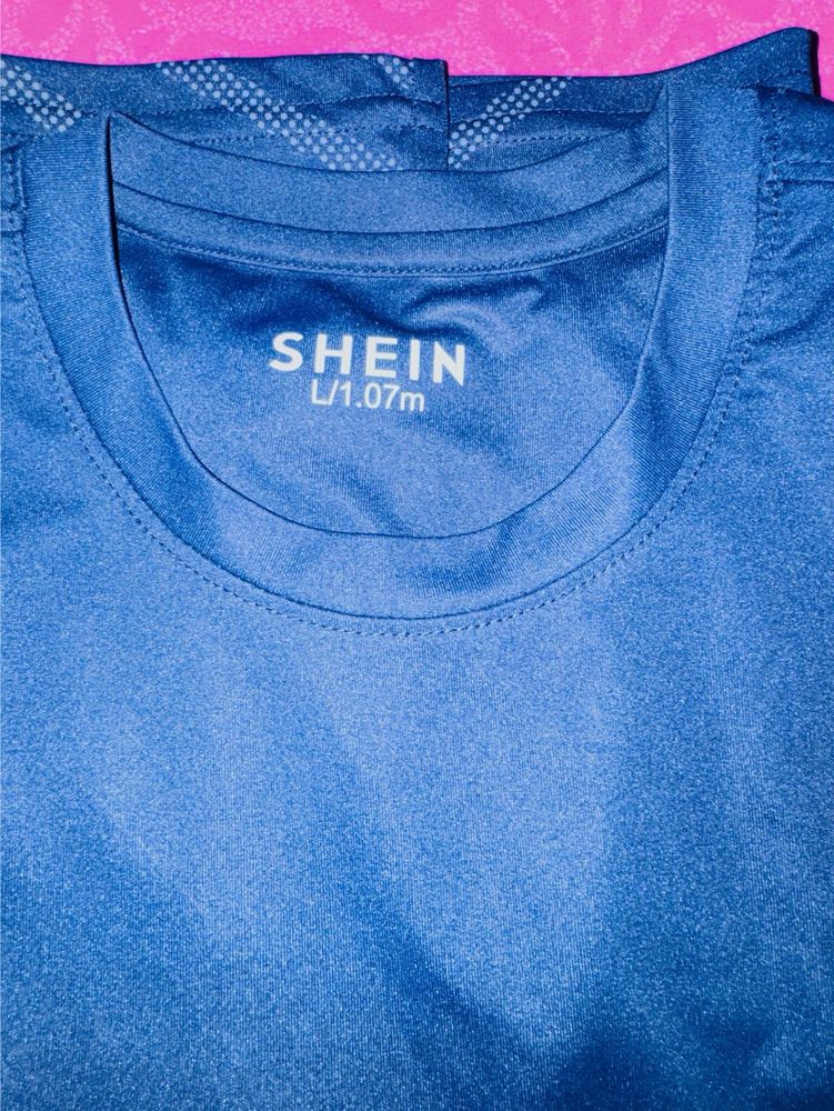 Blue Shein T-Shirt Dri fit