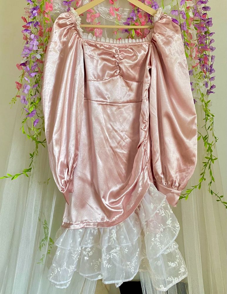 Princess Satin Puff Sleeve Dress🎀