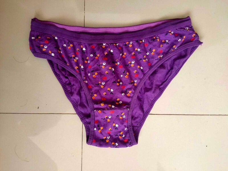 Cute Floral Print Purple Briefs