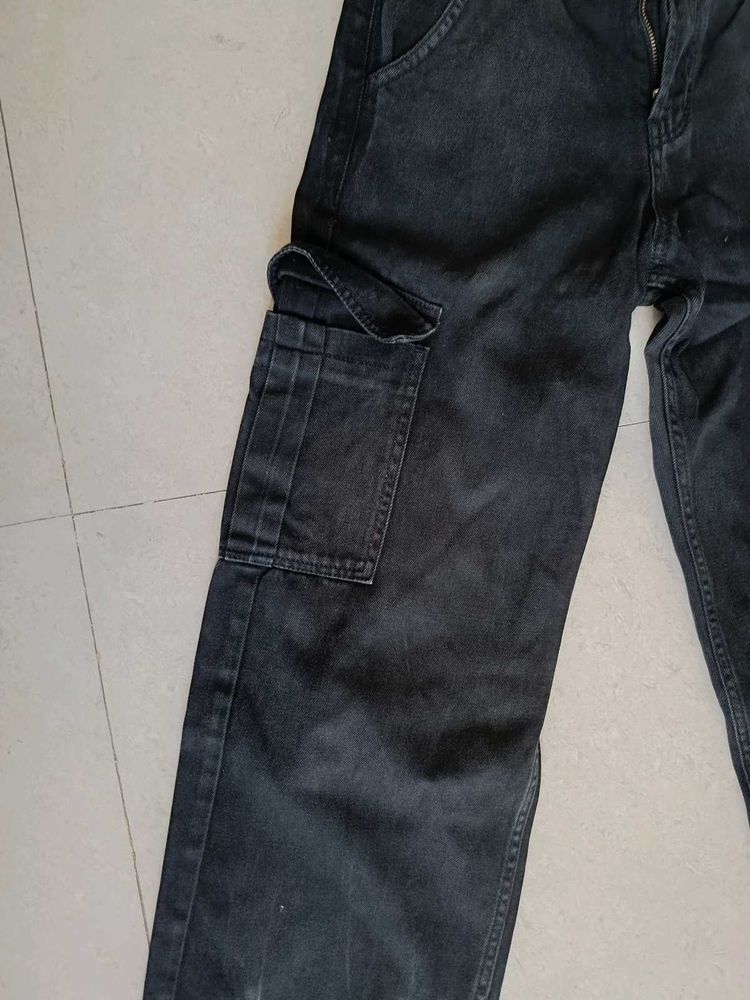 Dark Wash Cargo Jeans