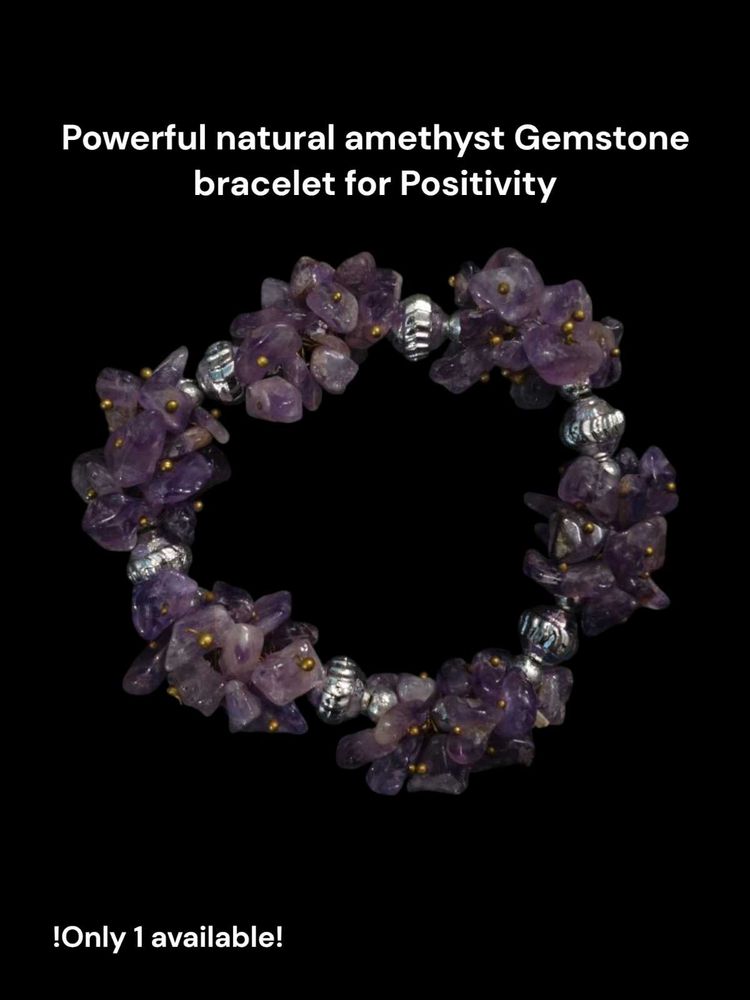 Amethyst Gemstone Crystal Bracelet