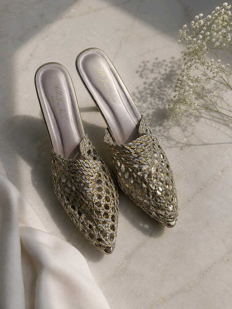 Elegant Embellished Heeled Mules