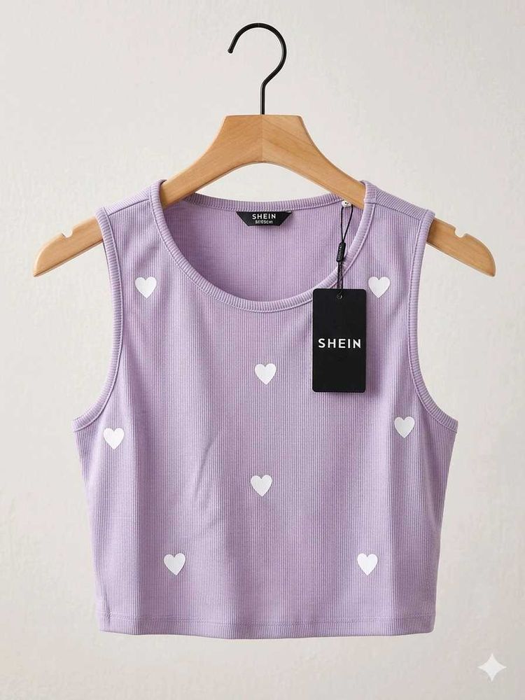Branded  Heart Print Tank Top