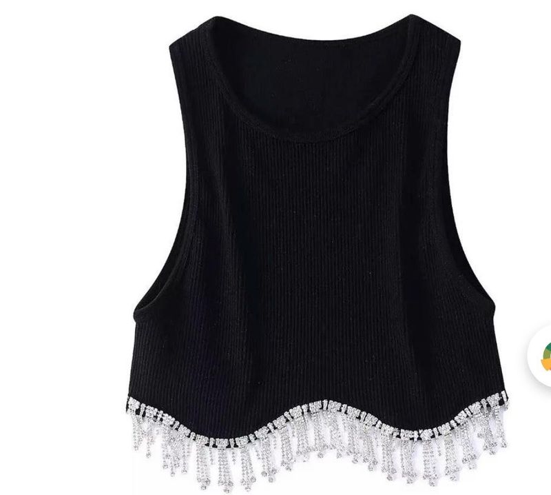 Sparkling Fringe Crop Top