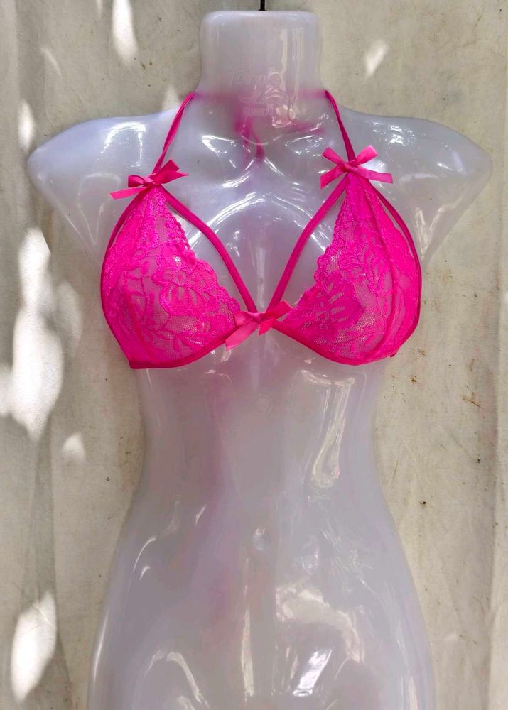 I. Stunning Hot Pink Lace Bra