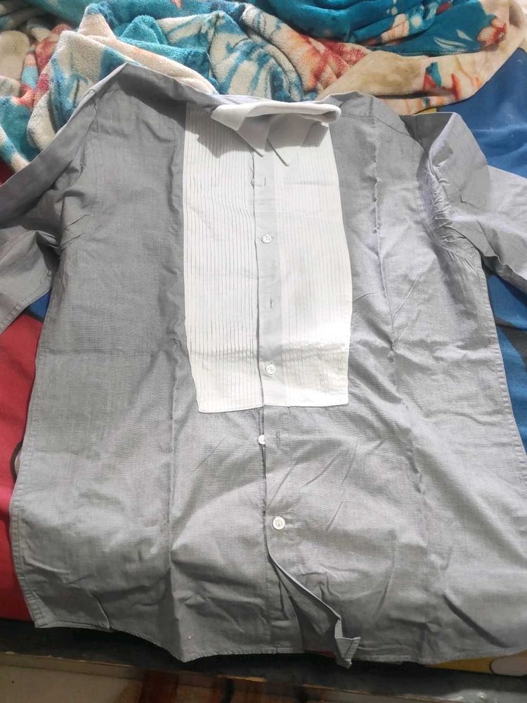 Classic Grey Tuxedo Shirt