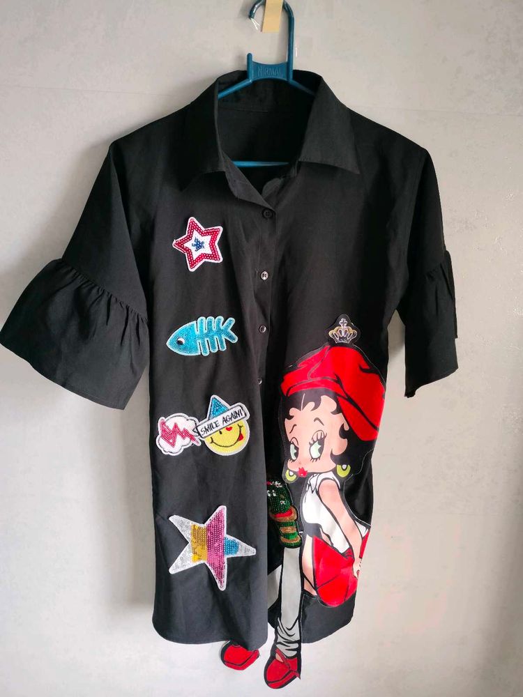 Betty Boop Graphic Black Shirt