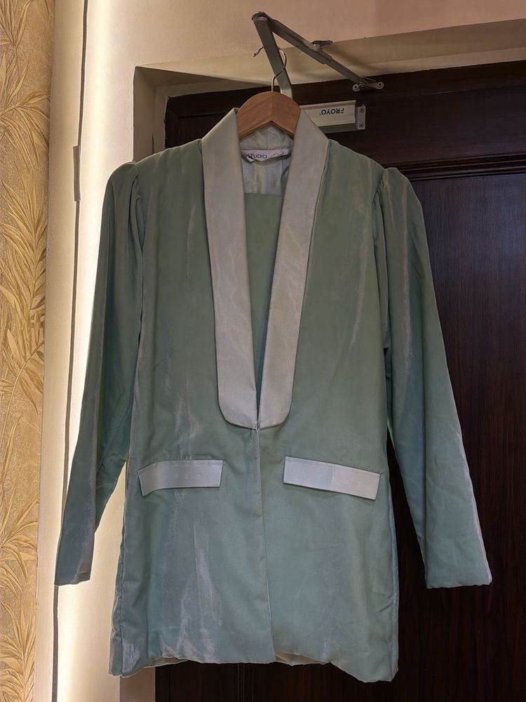 Green Velvet Blazer &amp; Pants Set