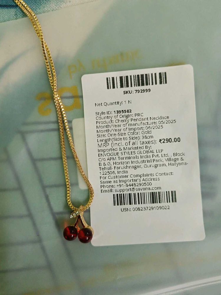 Golden Cherry Necklace