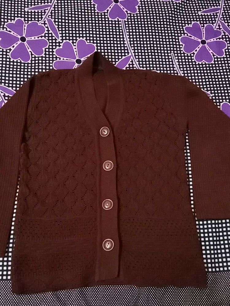Vintage Brown Knit Cardigan