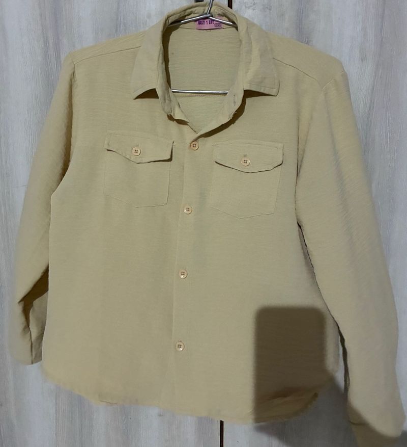 Classic Beige Long Sleeve Shirt