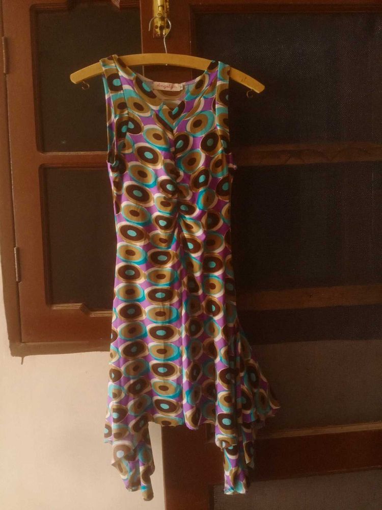 Retro Geometric Print Sleeveless Dress
