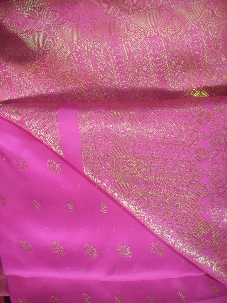 Vibrant Pink Brocade Saree.