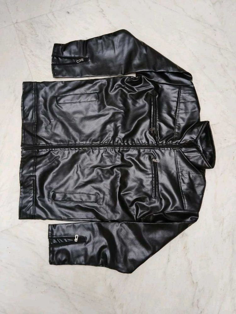 Men's Black Faux Leather Jacket