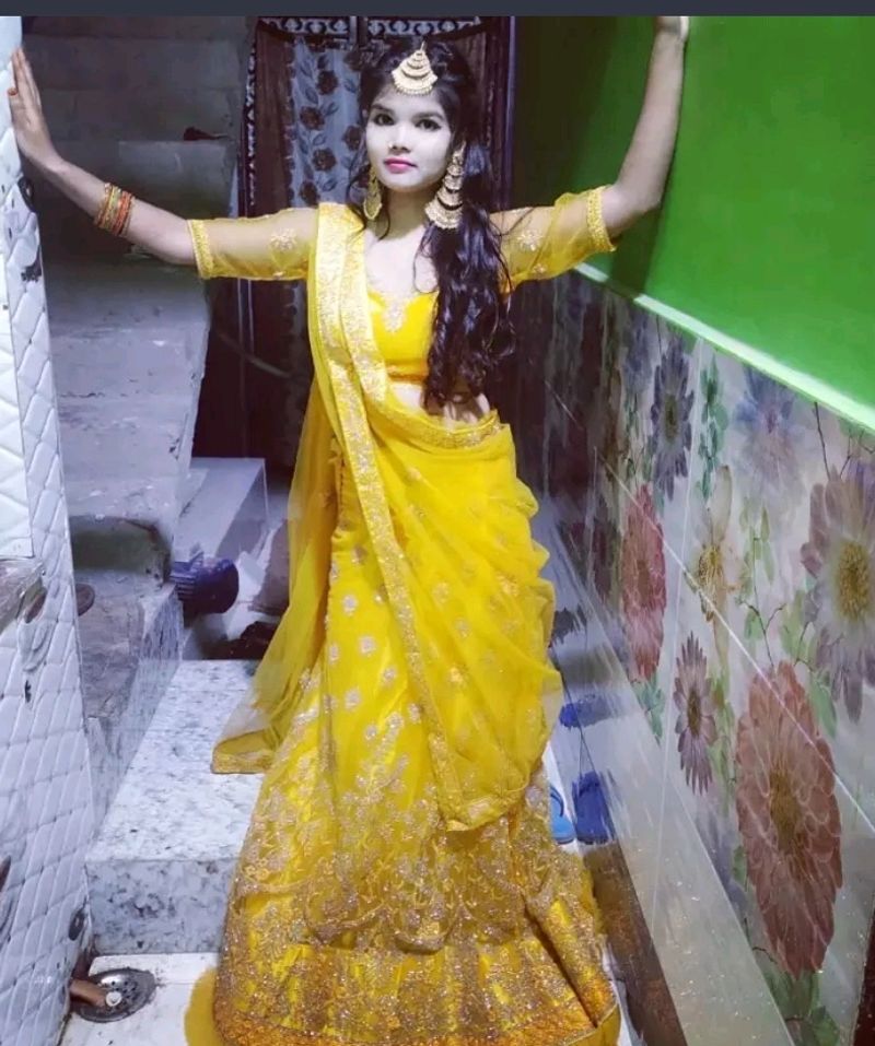 🔥💯New Beautiful Stitch Lehenga Haldi ♥️💕