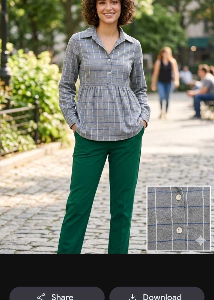 Chic Plaid Tunic Top and pants