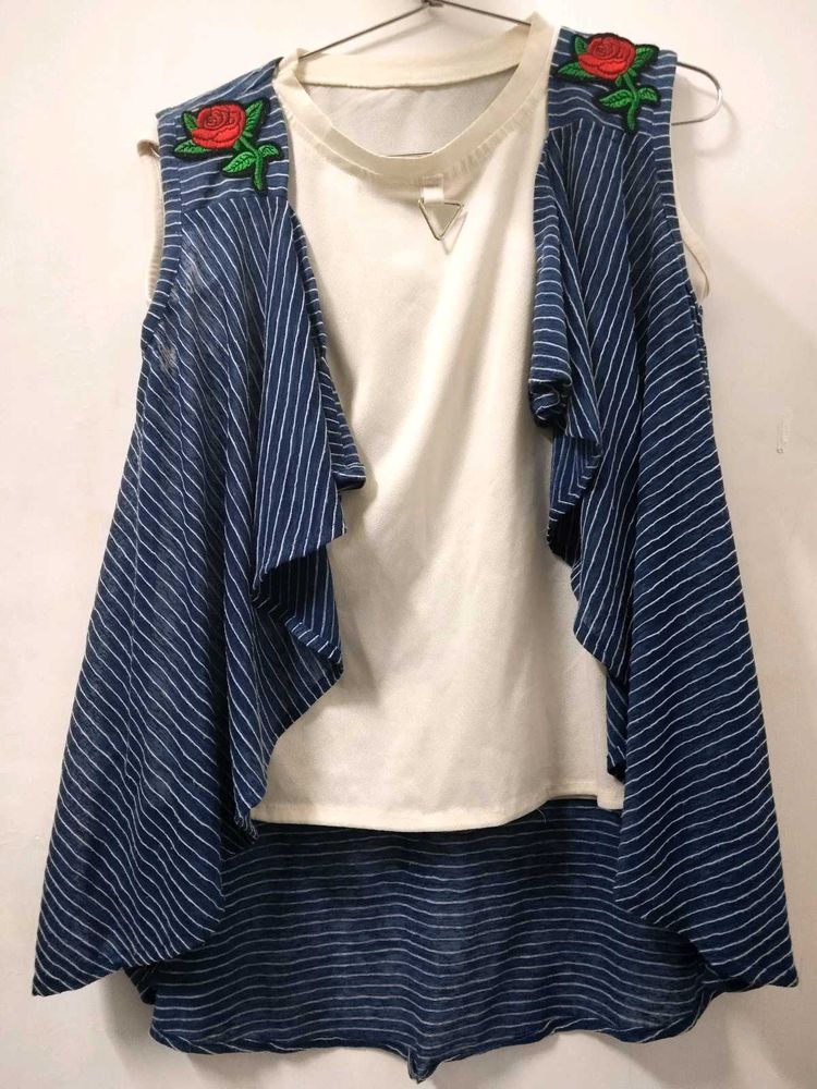 Rose Patchwork Sleeveless Vest