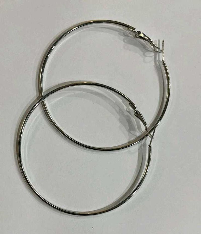Large Silver Baddie Hoop Earrings