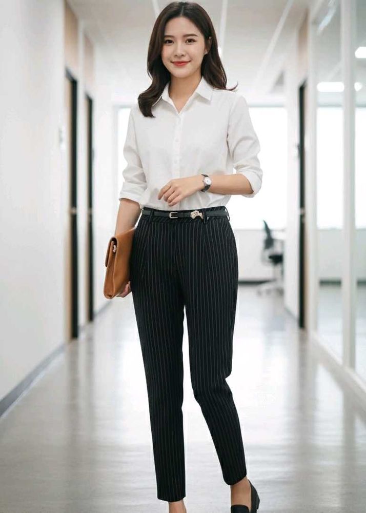 Striped  Casual Pants