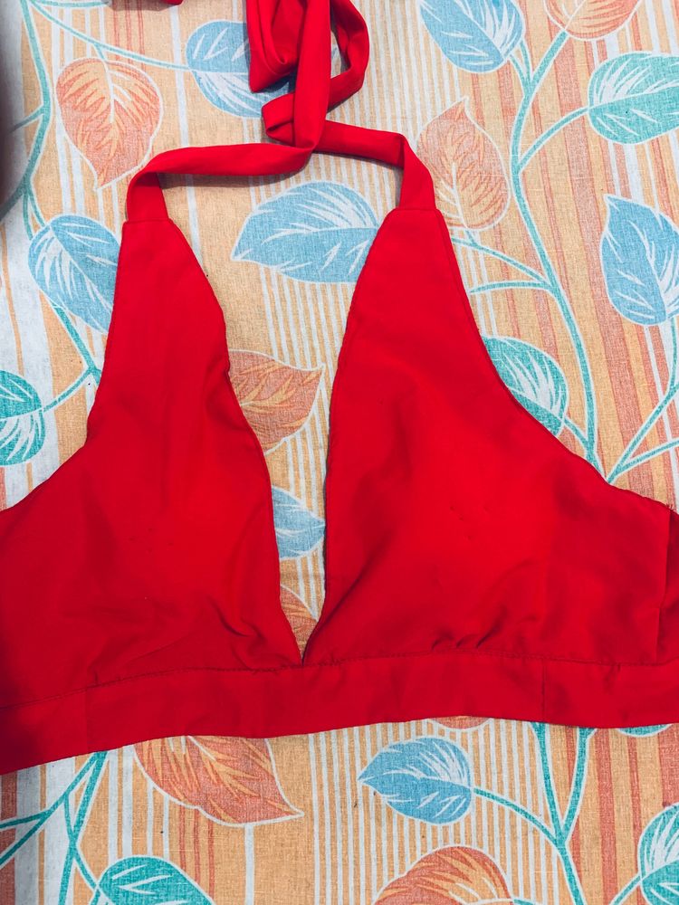 Red Halter Neck Blouse