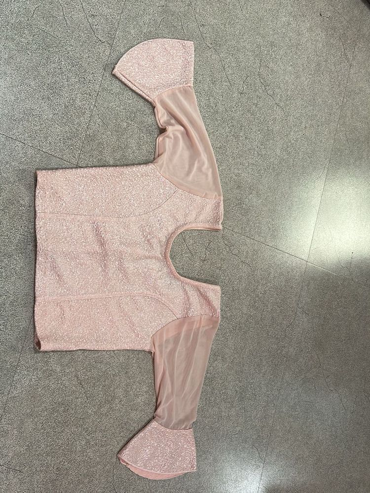 Stunning Pink Brocade Blouse