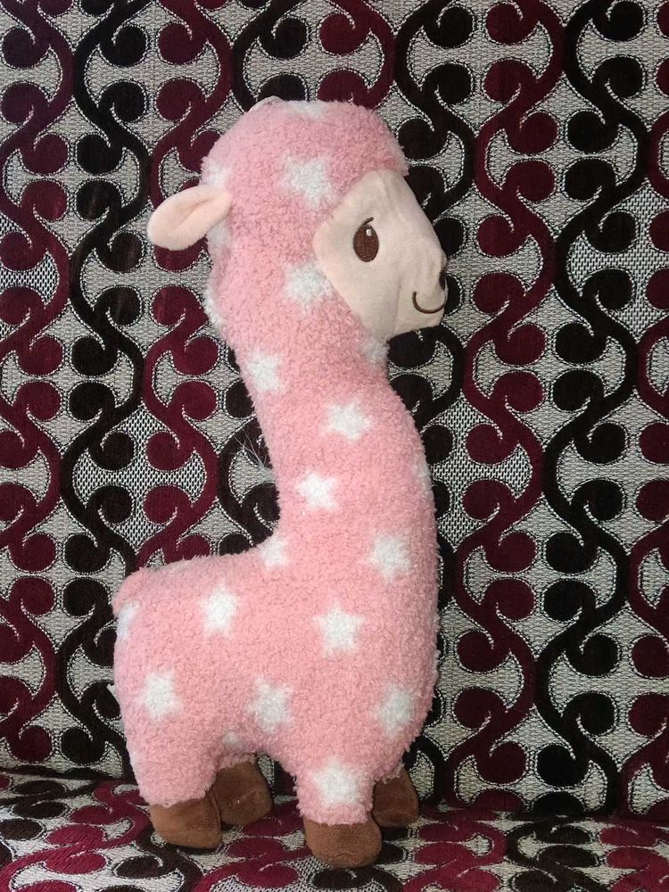Cute Pink Star Alpaca Plush Toy