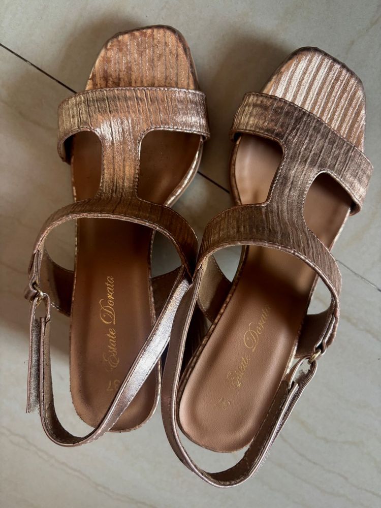 Rose Gold Strappy Sandals