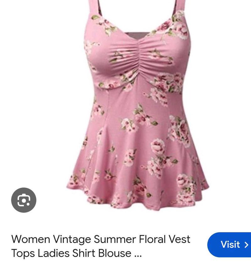 Pink Floral Ruffle Tank Top