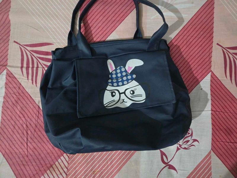 Cute Navy Bunny Tote Bag