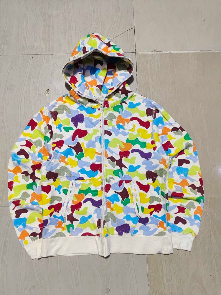 Colorful Camo Zip-Up Hoodie