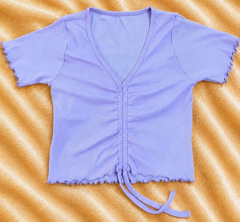 ruched v neck crop top