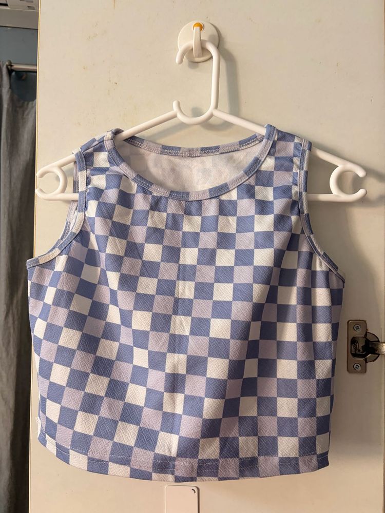 Checkerboard Crop Tank Top