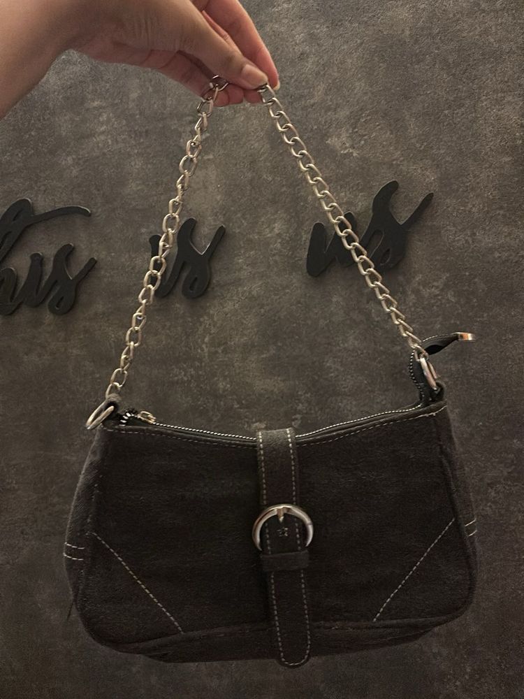 Chic Chain Strap denim Shoulder Bag