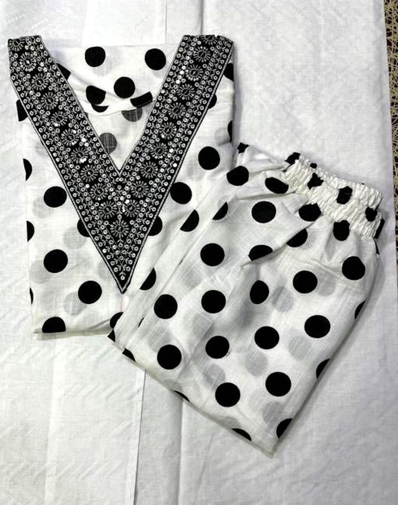 Polka Dot Kurta Set