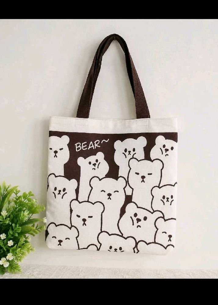 Cute Bear Canvas Tote Bag