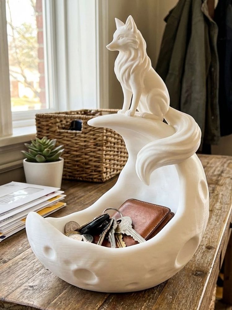 Whimsical Fox Moon Tray