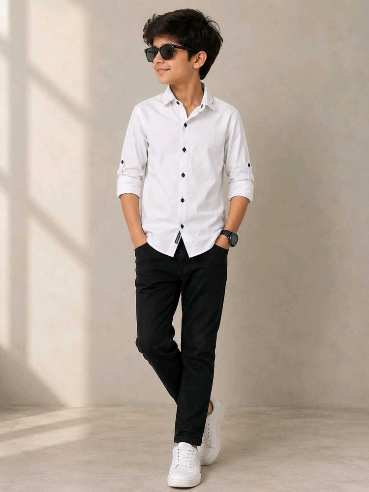Stylish White Casual Shirt for Boys