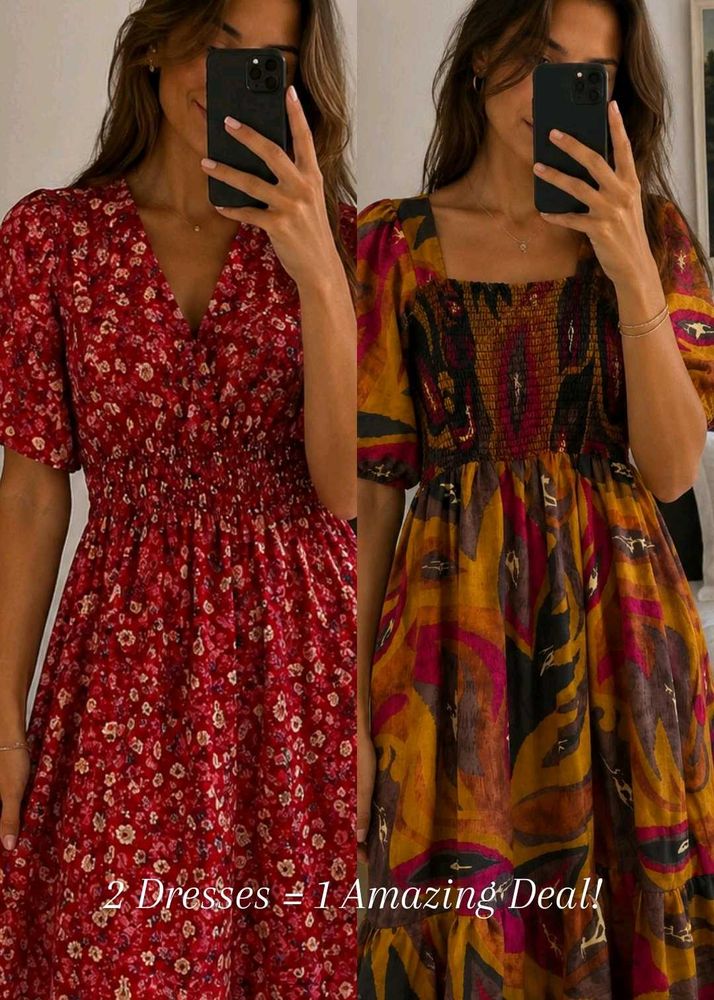 Combo of 2 Stylish Maxi Dresses | Floral &amp; Printed